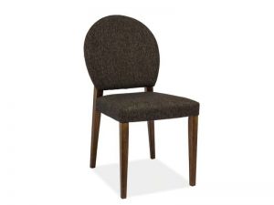 Krzesło tapicerowane z litego drewna - 45 x 45 x 88 cm - brenda ciemny orzech