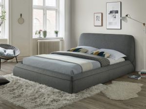 Łóżko tapicerowane tkaniną z wezgłowiem - 160 x 200 cm - norta