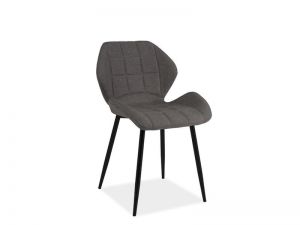 Krzesło tapicerowane tkaniną z pikowaniami - szare - nora