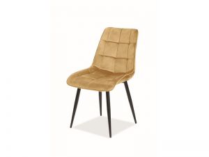Krzesło tapicerowane nowoczesne - metalowe nogi - chic curry/czarny
