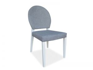 Krzesło tapicerowane z litego drewna - 45 x 45 x 88 cm - brenda white