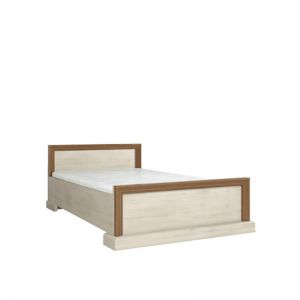 Łóżko stylowe z wezgłowiem - sosna nordycka/dąb dziki - 160 x 200 cm - king
