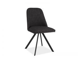 Krzesło z metalową podstawą - tapicerowane tkaniną - riso szare