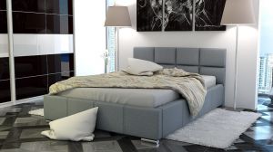 Łóżko nowoczesne tapicerowane tkaniną - duży wybór tkanin - 140 x 200 cm - bed 3