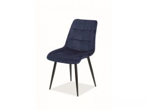 Krzesło tapicerowane nowoczesne - metalowe nogi - chic granatowy/czarny