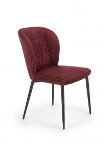 Krzesło tapicerowane nowoczesne - metalowe nogi - k399 bordowy