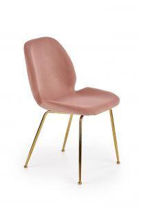Krzesło tapicerowane nowoczesne - metalowe nogi - k381 różowy