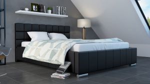 Łóżko nowoczesne tapicerowane tkaniną - duży wybór tkanin - 140 x 200 cm - bed 2