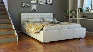 Łóżko nowoczesne tapicerowane tkaniną - duży wybór tkanin - 140 x 200 cm - bed 4