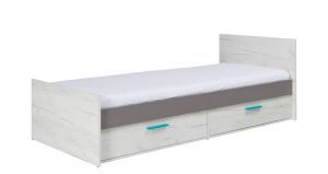 Łóżko z dwoma szufladami - jednoosobowe - 204 x 90 x 70 cm - rest