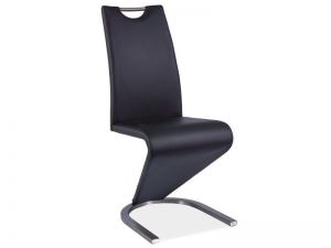 Krzesło nowoczesne z ekoskóry - podstawa stalowa - b-090 czarne