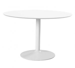 Biały stół lakierowany na jednej nodze varna