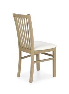 Drewniane krzesło z tapicerowanym siedziskiem jacek