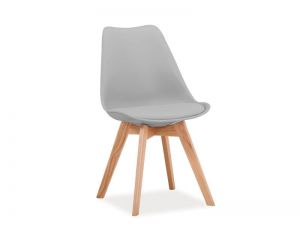 Krzesło stylowe z polipropylenu i ekoskóry - 49 x 41 x 83 cm - carmel bright