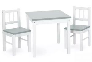 Zestaw joy stolik i krzesełka dziecięce biało-szare