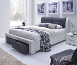 Łóżko z wezgłowiem i szufladami - 120 x 200 cm - cassandra 4