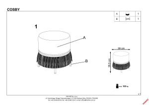 Tapicerowana pufa w stylu glamour cosby