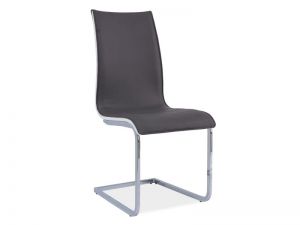 Krzesło nowoczesne z metalowymi nogami - ekoskóra - b-133 szare