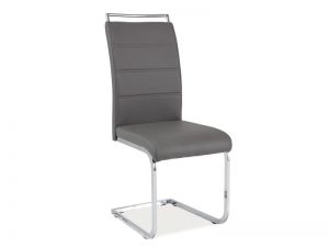 Krzesło nowoczesne z metalowymi nogami - ekoskóra - b-441 szare