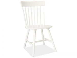 Krzesło klasyczne drewniane z owalnym oparciem - białe - alero