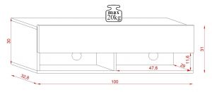 Wisząca szafka pod telewizor derby 100 biały
