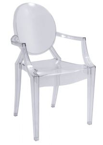 Krzesło profilowane z poliwęglanu - przezroczyste - nadia