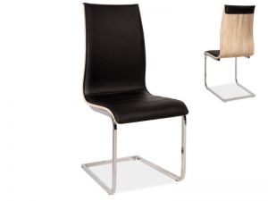 Krzesło nowoczesne z metalowymi nogami - ekoskóra - b-133 czarne