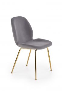 Krzesło tapicerowane nowoczesne - metalowe nogi - k381 szary