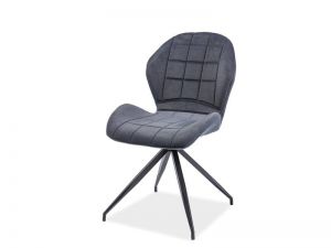 Krzesło tapicerowane tkaniną - pikowane - podstawa metalowa - nora iv