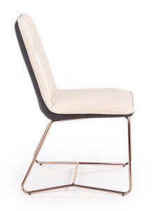 Krzesło z podstawą w kolorze różowego złota k390