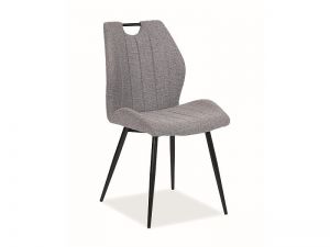 Krzesło tapicerowane nowoczesne - metalowe nogi - arco szary/czarny