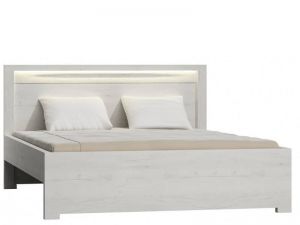 Łóżko nowoczesne z wezgłowiem - 160 x 200 cm - irma i-19 białe