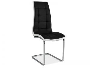 Krzesło nowoczesne z metalowymi nogami - ekoskóra - b-103 czarne