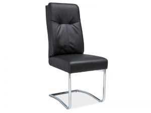 Krzesło z metalowymi nogami z ekoskóry - b-340 czarne