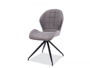 Krzesło tapicerowane tkaniną - pikowane - podstawa metalowa - nora v