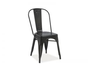 Krzesło metalowe klasyczne - mono czarny mat