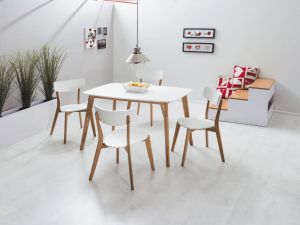 Stół nowoczesny prostokątny - mdf i drewno i kauczukowe - molly i