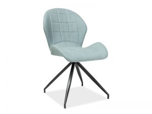 Krzesło tapicerowane tkaniną - pikowane - podstawa metalowa - nora ii