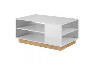 Ława nowoczesna dodatkowe półki - biała - 100 x 50 cm - laro
