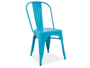 Krzesło metalowe klasyczne - mono niebieskie