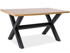 Stół drewniany z metalową podstawą - 150 cm - viero